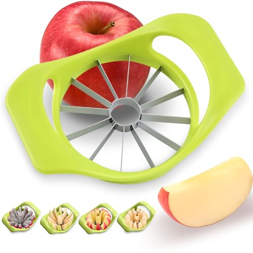 Fruit Cutter apple slicer Tool,12-Blade Fruit Corer,Anti-Slip Handle Easy to Use, Time-Saving, Stainless Steel Cutter and Divider For apple Tomato Orange Pear Pineapple kitchen gadgets