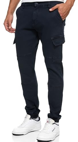 Indicode Uomini August Cargo Pants | Pantaloni Cargo in Cotone con 6 Tasche Navy XXL
