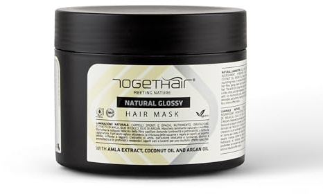Togethair Natural Glossy Hair Mask 500 ml | stumpfe und blickdichte Hüte, pflegend, feuchtigkeitsspendend