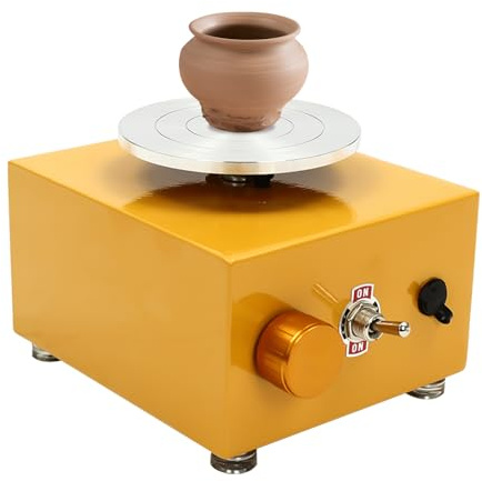 Mini Pottery Wheel 2000RPM Electric Ceramic Machine with 6.5cm / 10cm Turntable, DIY Clay Wheel Adjustable Speed Clay Tool Machine for Art Craft Work and Home DIY
