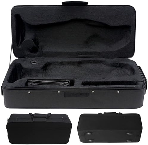Estuche para trompeta Estuche para trompeta impermeable antivibración 3 compartimentos con correas de transporte y bolsillo frontal Mochila portátil de tela Oxford 21x9x6 pulgadas, mochila negra