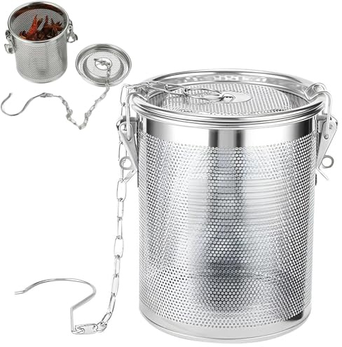 Gewürzsieb Aus Edelstahl,Gewürze Sieb Gewürzfilter,Gewürzei,Gewürzsieb,GewürzsiebExtragroßer,für Teekanne,Tee Kugelsieb mit Tragekette und Haken,Küchen Kochzubehör,Gewürzen Würzmitteln Kräutern