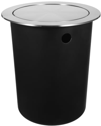 ifundom Pattumiera da Cucina Incasso in Acciaio Inox con Coperchio Ribaltabile Ermetico, Cestino Moderno da Banco per Rifiuti Organici, Contenitore Salvaspazio per Smaltimento Igienico
