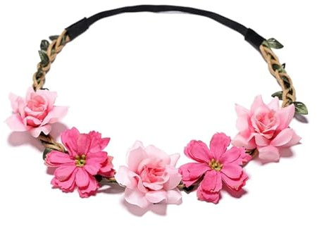 Hårband med konstgjord blomsterkrans Artificiell blommig krona pannband Flerfärgad kvinnor brudtärnor fest håraccessoarer(Color22)