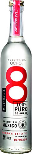 TEQUILA OCHO - Tequila Reposado, Tequila 100% Agave, 50% Volumen de Alcohol, 50 cl