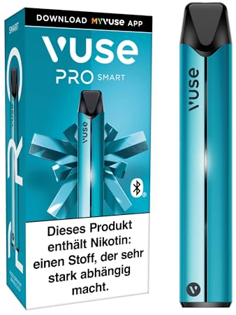 Vuse PRO Smart E-Zigaretten Starter-Set mit Zugautomatik, Stilvolle Vape mit Bluetooth Funktion, Cloud-Control Feature, Schnellladefunktion, Pod-System, Keine einweg ePod caps enthalten, Farbe: Aqua