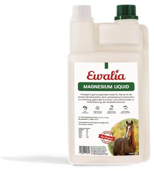Ewalia Líquido de magnesio: fortalecimiento de nervios y músculos, suministro óptimo de magnesio para su caballo, desarrollado con veterinarios, 100% natural, libre de aditivos, ingredientes