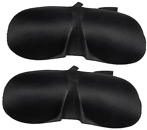 FRCOLOR 2 Pièces Masque Pour Les Yeux Pour Dormir Grandes Serviettes En Tissu Menstruelles Masque De Sommeil Noir Éponge Couvre-yeux Masque De Sommeil Nouveauté Masque De Sommeil 3d Black