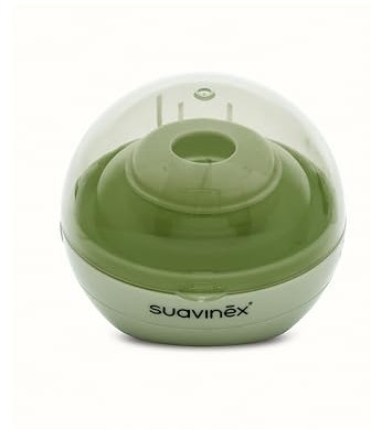 Suavinex, Esterilizador de Chupetes Portátil con Luz Ultravioleta UV, Elimina el 99% de los Gérmenes en 3 Minutos, Funciona con Pilas o USB, Seguro, Sin Agentes Químicos, Ideal Viaje, Duccio Verde