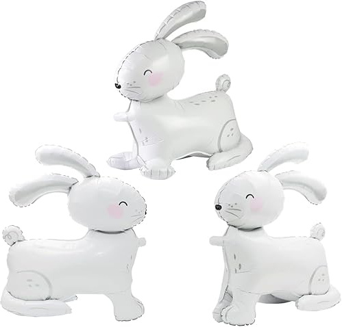 3 PCS Globos Conejo Pascua, Globo Conejito, Globos Conejito, Globos de Pascua, Globos Conejo, Adecuado para Decoración de Pascua, Fiesta de Pascua, Fiesta de Cumpleaños Infantil/D