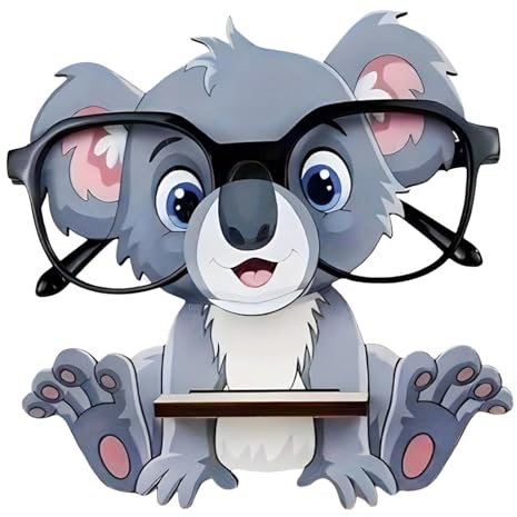 FOSDICK Soporte para Gafas de Animales, Marco de Gafas Creativo, Soporte de Exhibición de Gafass de Madera Koala para Decoración de Escritorio y Oficina en Casa