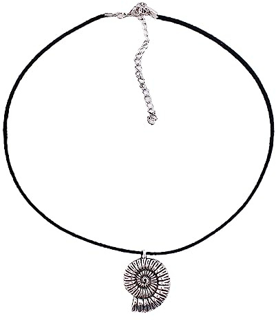 Buxuaaaa Collana regolabile in lega con ciondolo a forma di conchiglia, collana regolabile artigianale da donna e ragazza, regalo per le vacanze, gioielli per il collo, lunghezza regolabile