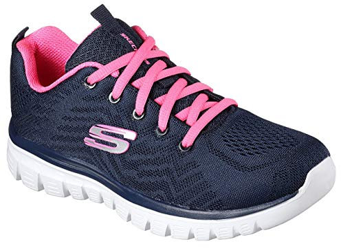 Skechers Damen Sneakers, Navy Hot Pink, 37 EU