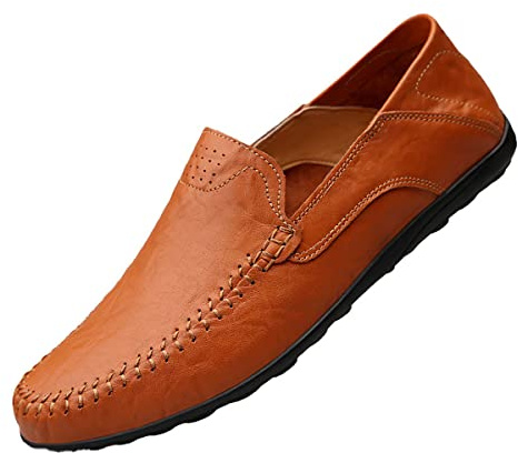 Mocassin Homme Cuir Penny Loafers Conduite Bateau Chaussures Respirant d'affaires Oxfords Ville Casual Souple Chaussons (42,3#,Système Taille Chaussures EU,Numérique,Masculin,Adulte,Moyen)