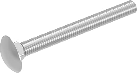 SECCARO Tornillo de bloqueo M8 x 80 mm, acero inoxidable V2A VA A2, DIN 603/ISO 8677, cabeza redonda plana con cuello cuadrado, rosca completa, 20 unidades