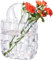Comealltime Aesthetic Vase Glas Handtasche, Handgemachte Blumenvase Modern Vasen Deko für Blumen und Trockenblumen, Glasvase für Büro Zuhause Wohnzimmer Esstisch Dekovase Tischvase, Transparent