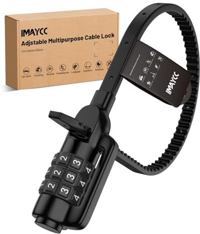 IMAYCC Fahrradschloss mit Zahlencode Leichtgewicht, Multifunktions-Sicherheitsband Kabelschloss mit 3-Stellig Code, Robustes Stahl, Ideal für Radfahren, Scooter, E-Mobilität, & Outdoor-Ausrüstung.