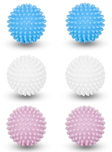 PUWOWYE Lot de 6 boules de séchage, boules de lavage, boules de séchage, sèche-linge, pour machine à laver, boules de séchage pour la maison, le nettoyage des vêtements