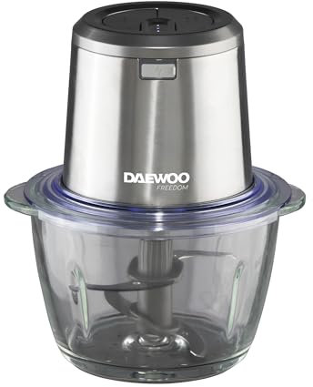 Daewoo Freedom Cordless Pro Chopper, 1 Litre Glass Bowl, 2 Speed settings, Fast Charge, Battery Indicators, Powerful Motor, Elegant Brushed Aluminium Design, Portable
