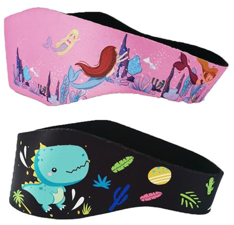 Wenyue 2 Pcs Cuffia da Nuoto,Elastica Fascia da Nuoto per Bambini,Fascia Impermeabile da Nuoto,Cuffia Piscina Donna Uomo,per Donne, Uomini, Adulti e Bambini Accessori Nuoto con Protezione Orecchie