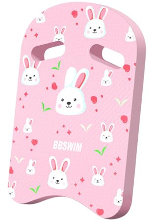Simbräda barn simbräda Kickboard simhjälpmedel tecknad simning Kickboard träningsutrustning enhörning simning bräda med handtag simträning för barn (rosa kanin)