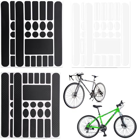 PYSEOSISE Rahmenschutzfolie Fahrrad, 6 Stück Fahrrad Aufkleber, Fahrrad Schutzfolie Fahrrad Rahmen Schutz Carbon Aufkleber für den Schutz des Fahrrad Mountainbike