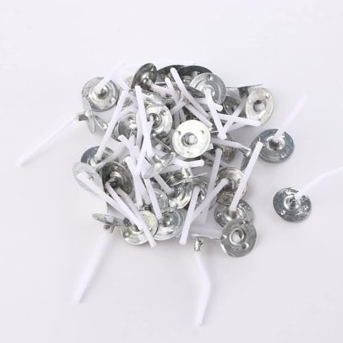 100 Pcs Candle Wicks 1 Inch Low Smoke Tea Light Wicks Pre-Waxed Wick Tabs for Soy Wax Tealight Candle Making, Pure Cotton Smokeless Candle Making Wicks