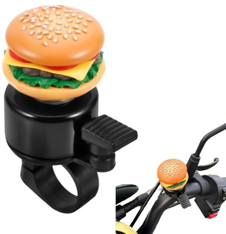 HABNI Timbre Bicicleta 1 Unidad Amarillo Hamburguesa Sonido Potente Aluminio 5.2Cm X 3.5Cm Mtb Eléctrica Ciudad Niños Adolescentes Regalo