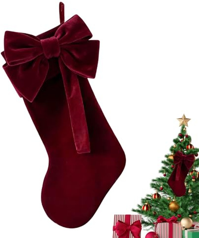 Calze Di Natale,Decorazioni per le Feste Natalizie,Calze Di Velluto Con | per l'Albero di Natale, il, la Ringhiera, le Scale, la Parete, la Casa, la Fattoria