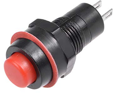 sourcing map 5pcs 10mm 2P Interruptor Pulsador momentáneo redondo de plástico Rojo NO SPST Normalmente abierto