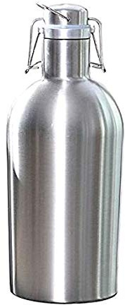 Botellas de cerveza al aire libre, 2 L, de acero inoxidable, gran capacidad, con tapa abatible