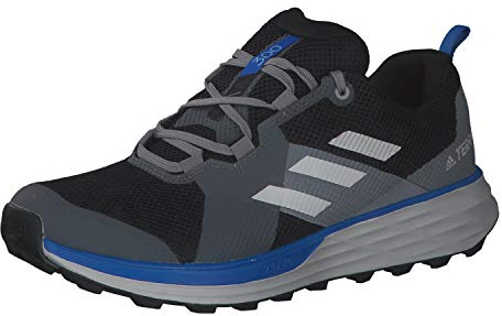 adidas Pojkar Terrex Two Trailrunning-sko, Kärna svart grå en F17 Glory blå - 32 EU