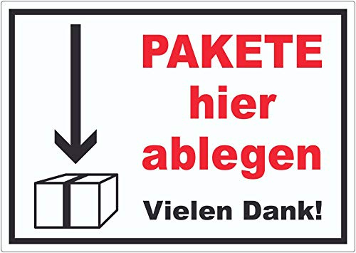 Pakete hier ablegen Aufkleber A7 (74x105mm)