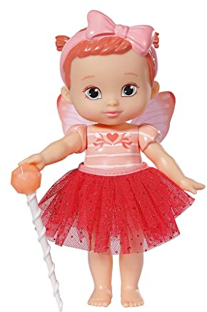 Zapf Creation 831823 BABY born Storybook Fairy Poppy 18 cm - fairy doll with fluttering wings, color change tattoo, fairy light, magic wand, backdrop and picture book
