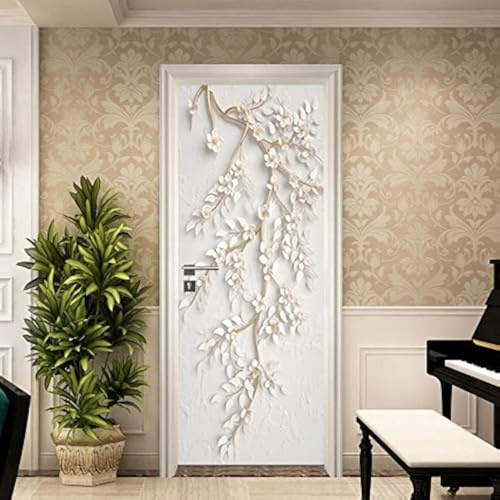 KACOLOR 3D Stairs Art Door Sticker for Bedroom Livingroom Bathroom, 2PCS Wall Decal Self-Adhesive Waterproof Removable Door Murals Wallpaper Home Decoration (SP-F383)
