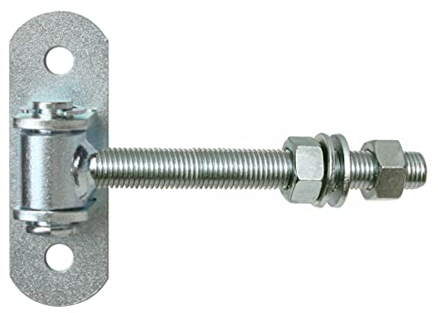 Charnière de portail réglable M12 avec tôle à visser galvanisée
