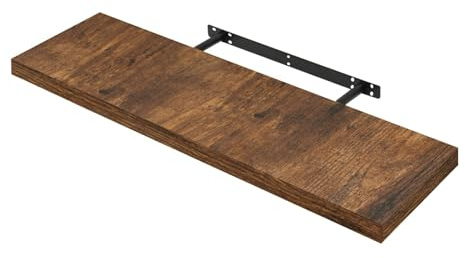 WOLTU Schweberegal Wandregal freischwebend Regal Wandboard Bücherregal Holz Board für Bücher, Bilder, Deko 70x23x3.8cm Vintagebraun RG9369hov