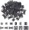 CHGCRAFT 56 Sets Swim Suit Hooks Replacement - Plastic Swimsuit Bra Strap Adjuster Slide Hook Clothing Accessories for Lingerie Slip Dress, Black