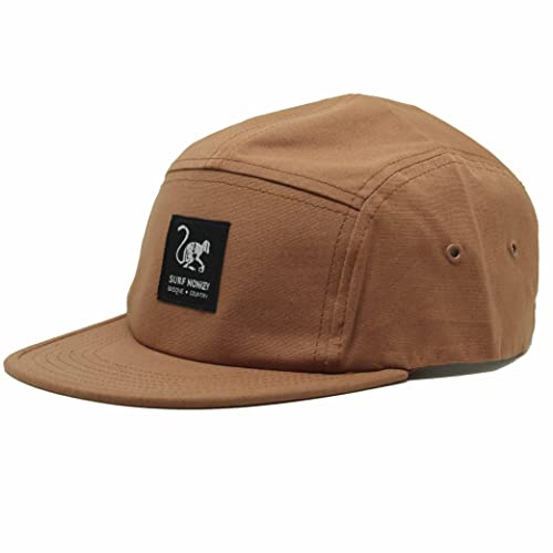 Gorra Strapback Ajustable - Classic Jockey Cap - Gorra de béisbol para Hombre/Mujer Gorra de 5 Paneles Surf Monkey® (Tierra)