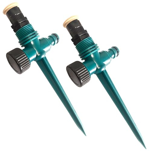 2 Pièces Arroseurs de Jardin, Arroseurs de Pelouse à Impulsion Rotatifs à 360° Réglables pour Arrosage Automatique de Jardin, Pelouse, Plantes, Légumes et Fleurs