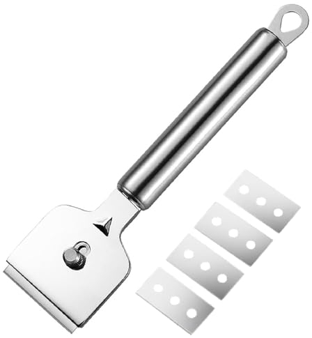 Edelstahl Ceranfeldschaber Schaber Ceranfeld Glaskeramik Schaber Reinungsschaber Kochfeldschaber für Reinigung Von Backofen, Induktionskochfeld, Herd