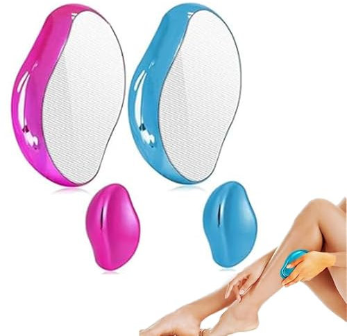 UQMIQURA Nano Haarentferner Stein, 2 Stück Kristall Haarradierer zur Haarentfernung, Crystal Haarentfernungsgerät für Damen und Herren, Schmerzfreie Lösung für Rücken, Arme und Beine (Rosa&Blau)