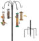 Bird Feeders Hanging Station, 225cm Bird Feeder Stand, Free Standing Heavy Duty Metal Bird Feeding Pole and Hangers, Extra Tall Shepherds Crooks Hooks for The Garden Decorations