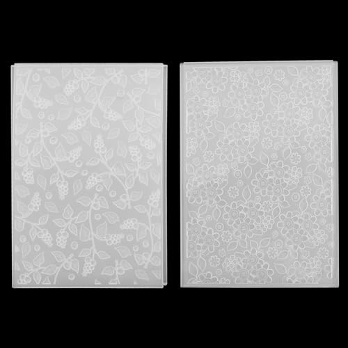 HICOHAND Carpeta de plástico 3D para repujado, 2 unidades, plantillas de estampado de flores para manualidades, tarjetas de papel, decoración de álbumes de fotos, álbumes de fotos, manualidades,