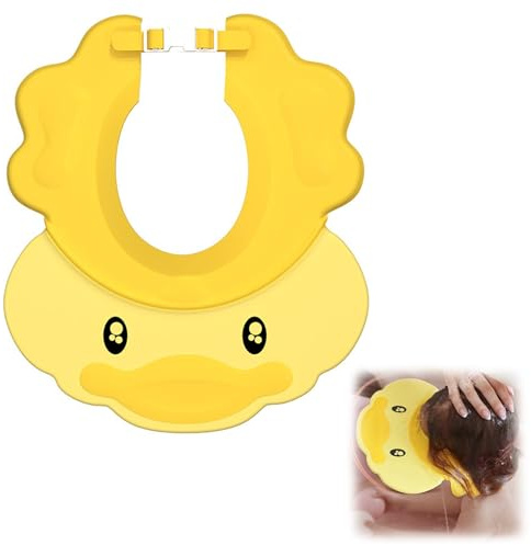 Guyode Cappello Doccia Bambini Regolabile Cuffia Doccia Bambini Morbido e Flessibile Baby Shower Cap Proteggi il Viso e le Orecchie si Applica a Bambino Ragazza Bambino Lavaggio Capelli Bagno