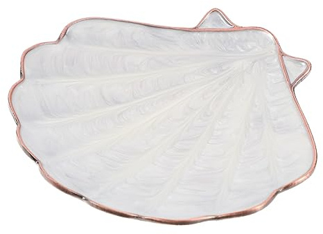 Vaguelly Plateau à Bijoux Alliage De Forme Coquille Organiseur Multifonction Pour Bagues Boucles Oreilles Et Petits Objets Porte Bijoux Stable Pour Femmes