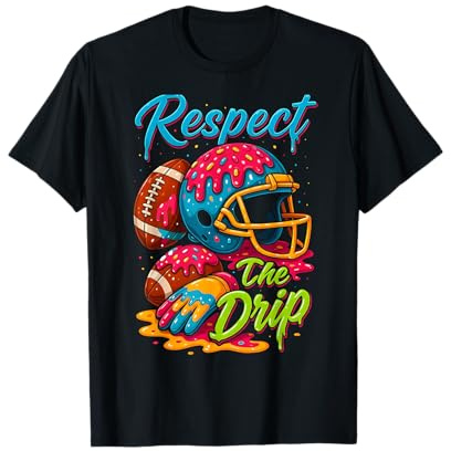Football Drip Boys Football Ice Cream Sprinkle Respect Drip T-Shirt