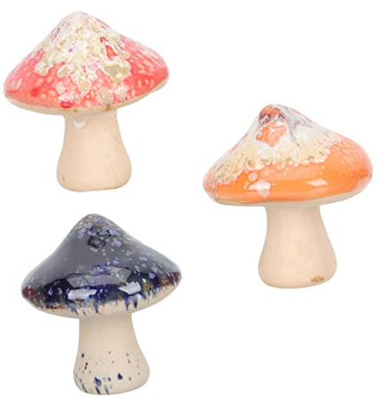 Milisten 3pièces Micro-Paysage Décorations De Jardin Pot Lot de Figurines De Champignons Mini-Champignons Mousse Pot Mini-Pots De Fleurs