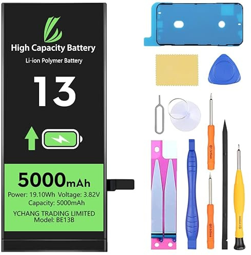 LL TRADER Batería para iPhone 13, 5000 mAh Batería de polímero de Litio de Alta Capacidad con Herramientas de reparación