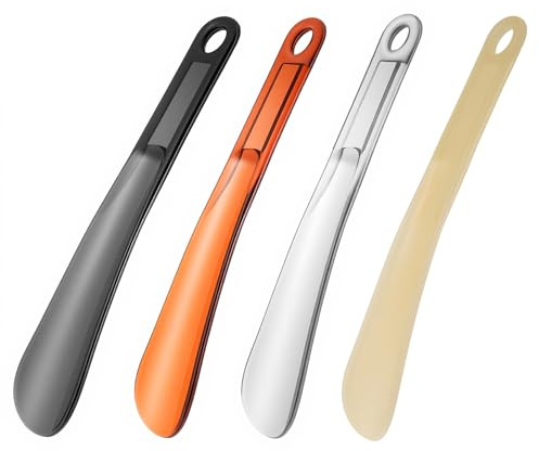 Hpmjz 4 Pcs Shoe Horns 9.05 Inches Plastic Shoe Horn with Hang Hole Lightweight Shoes Helper Portable Travel Helpers Shoes Stick Spoon for Women Seniors Men Travel Accessories